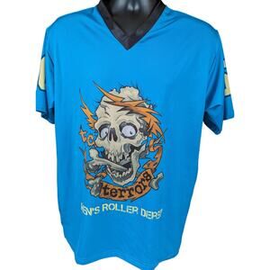 Sports Jersey Vintage Mens Roller Derby Medium Short Sleeve Graphic Zombie Skull